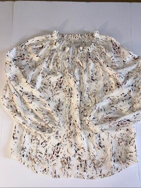 a new day Cream Speckled Ruffle Neck Long Sleeve Blouse